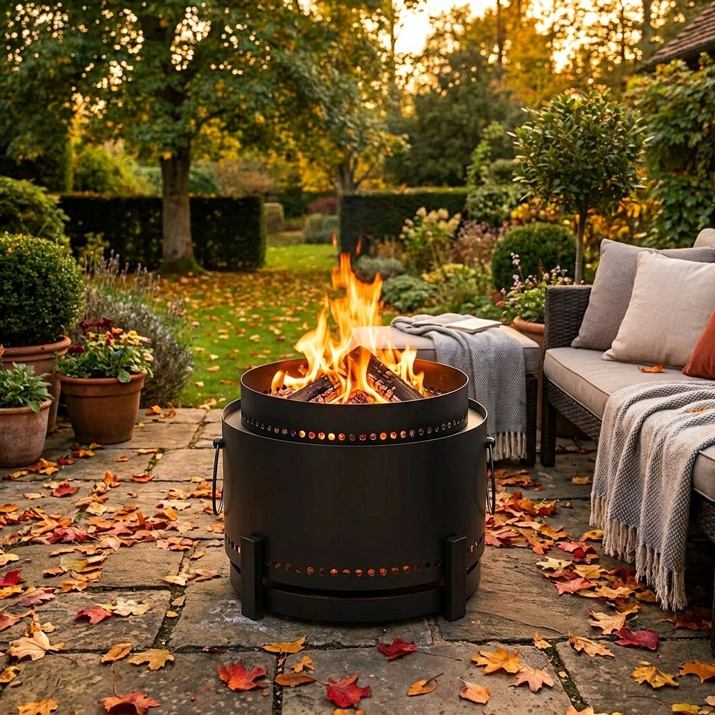 Smokeless Fire Pit – Powder-Coated Metal – 37cm