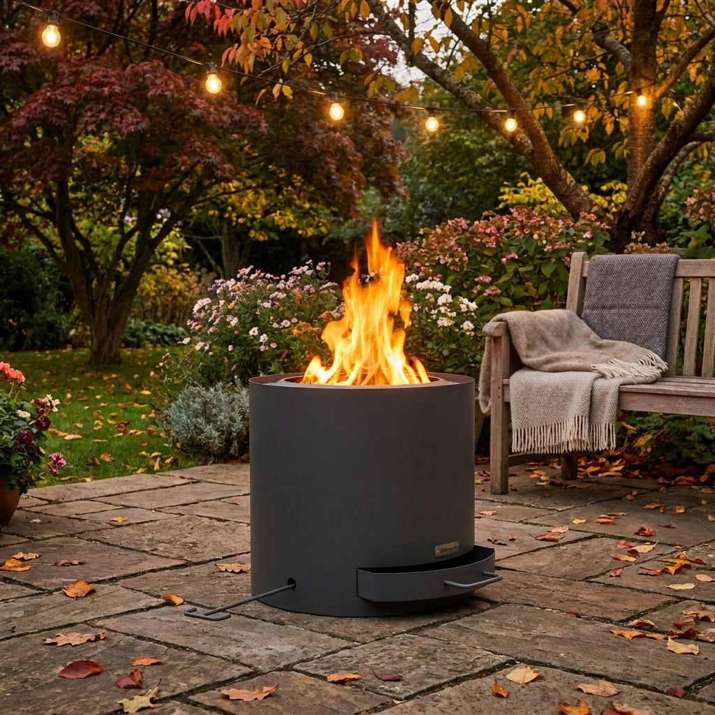 Round Fire Pit – Powder-Coated Steel – 45cm Diameter