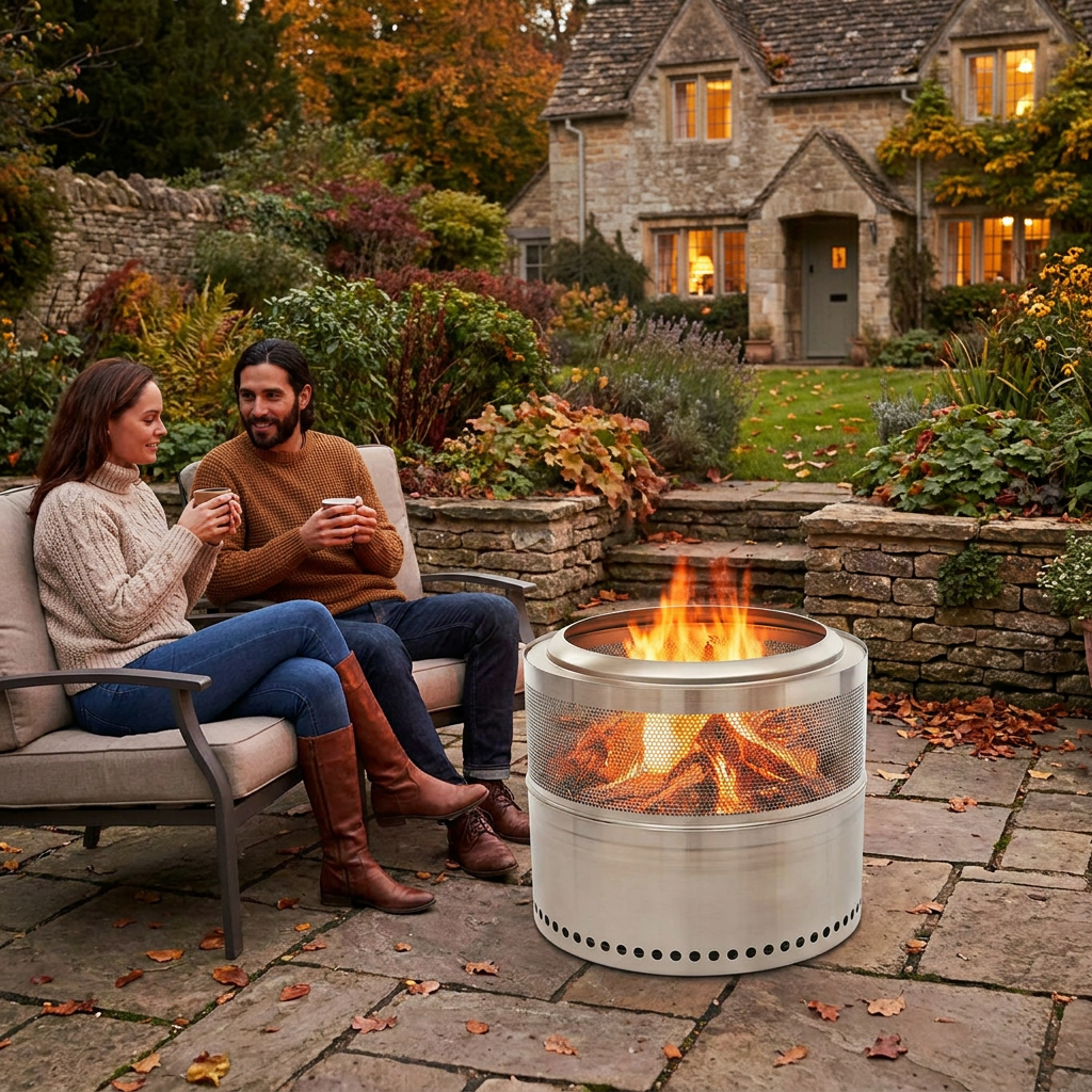 Smokeless Fire Pit – Stainless Steel Foldable Design – 19.7in