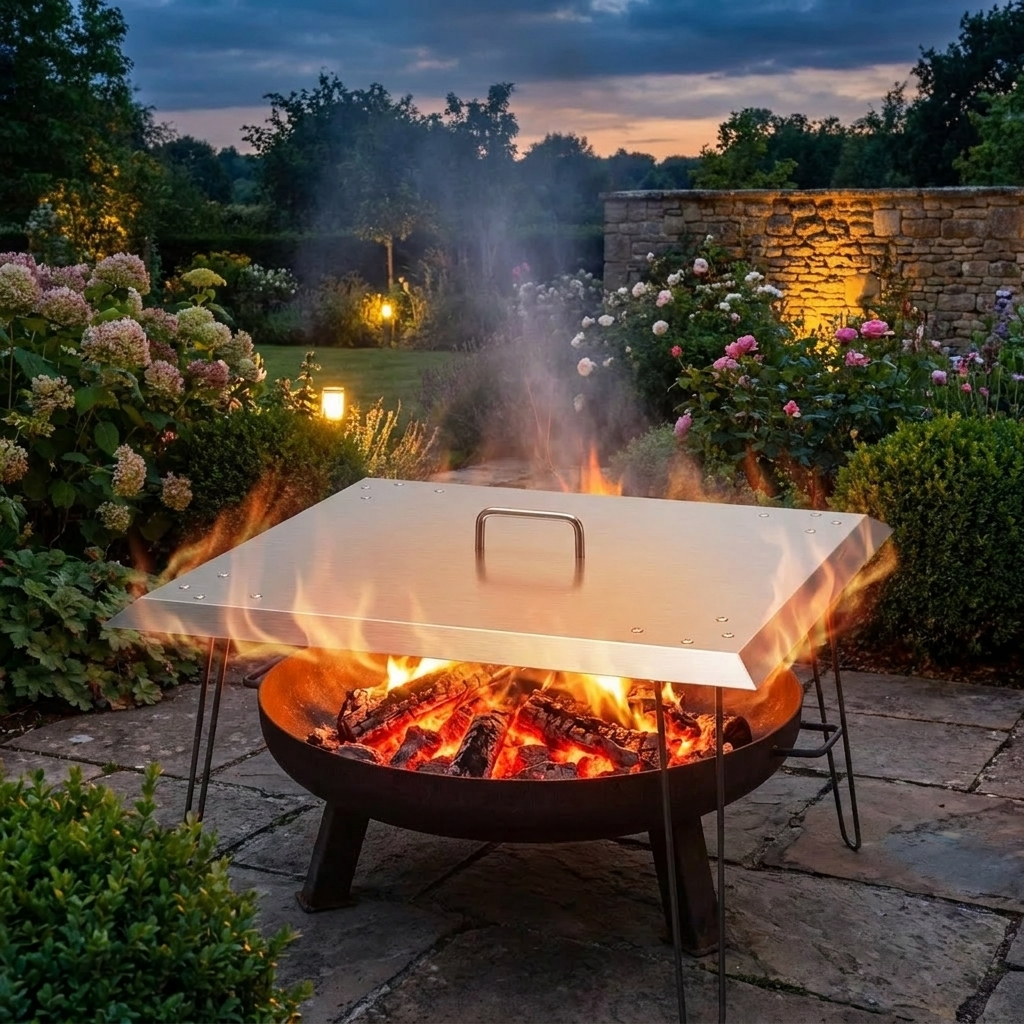 Fire Pit Heat Deflector – Stainless Steel – 61cm Square