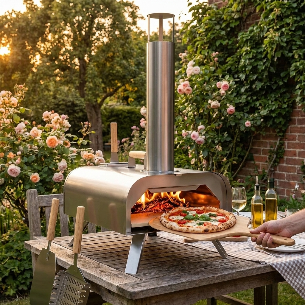 Portable Wood Pellet Pizza Oven – Stainless Steel – 12 Inch