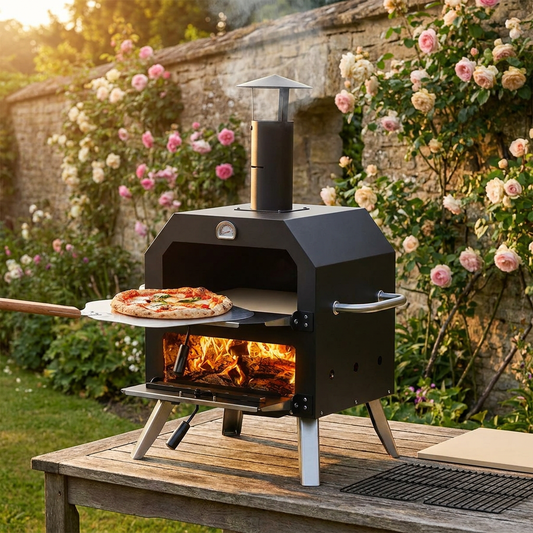Wood Fired Outdoor Pizza Oven – Portable 2-Layer – 12 Inch Stone