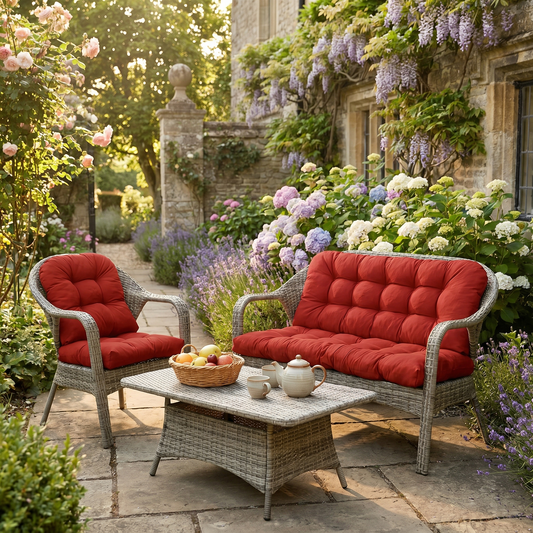 Outdoor Chair Cushion Set – Weatherproof Polyester – 3-Piece Set